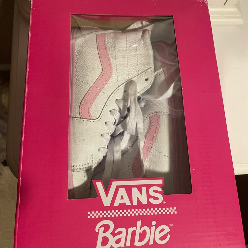 Vans Barbie White and Pink Sneakers